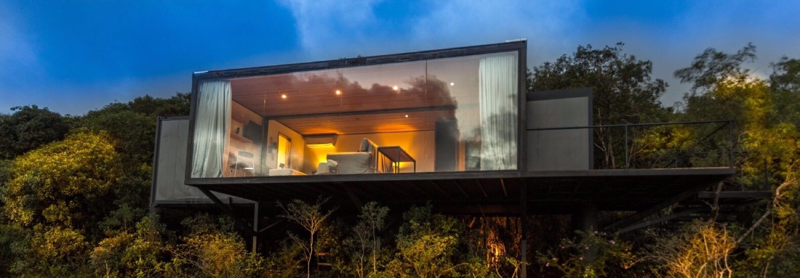 a natural container houses designed by Brazilian famous architecturer