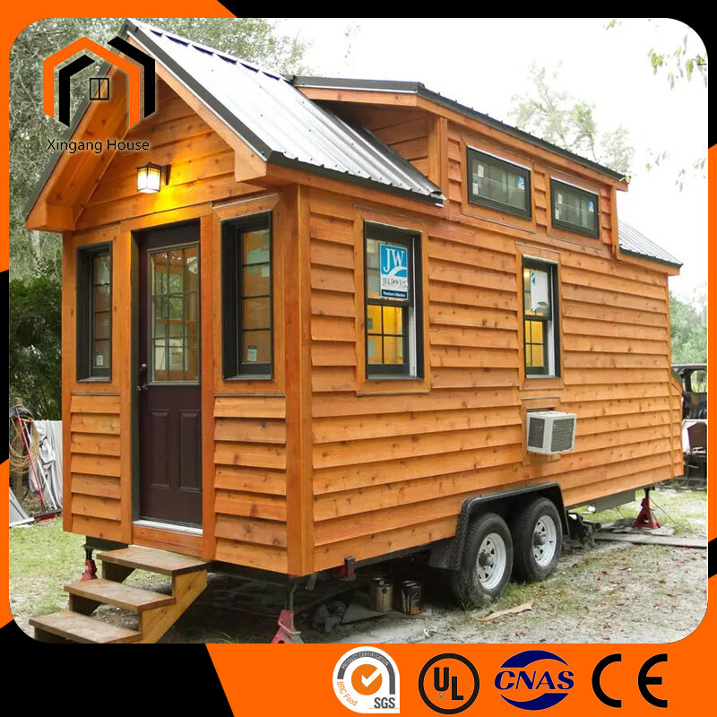 Prefabricated Modern Mobile Homes Tiny House on wheels Wooden Decoration Trailer House
