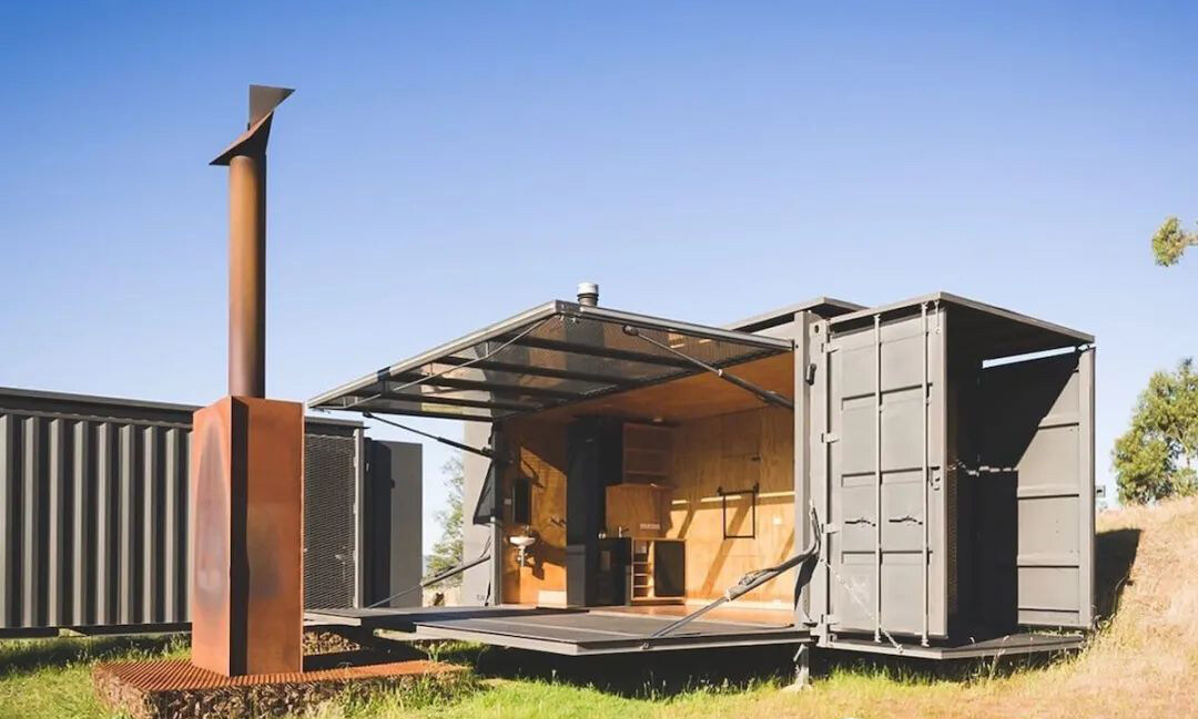 Details about L-shaped container home in Australia