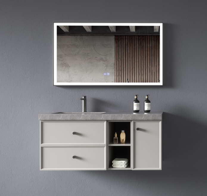 1.Suspended installation of bathroom cabinets