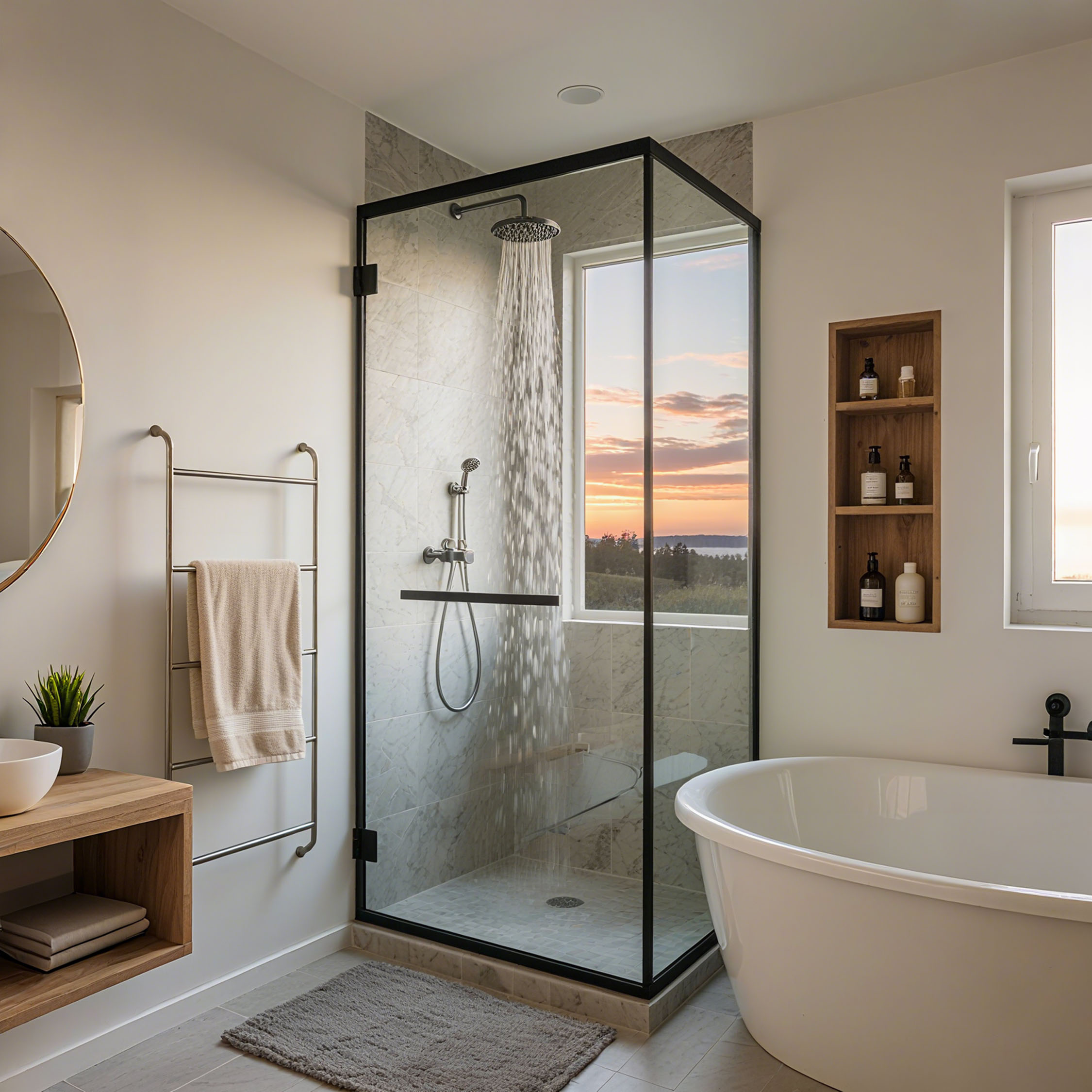 Bathroom shower enclosure design