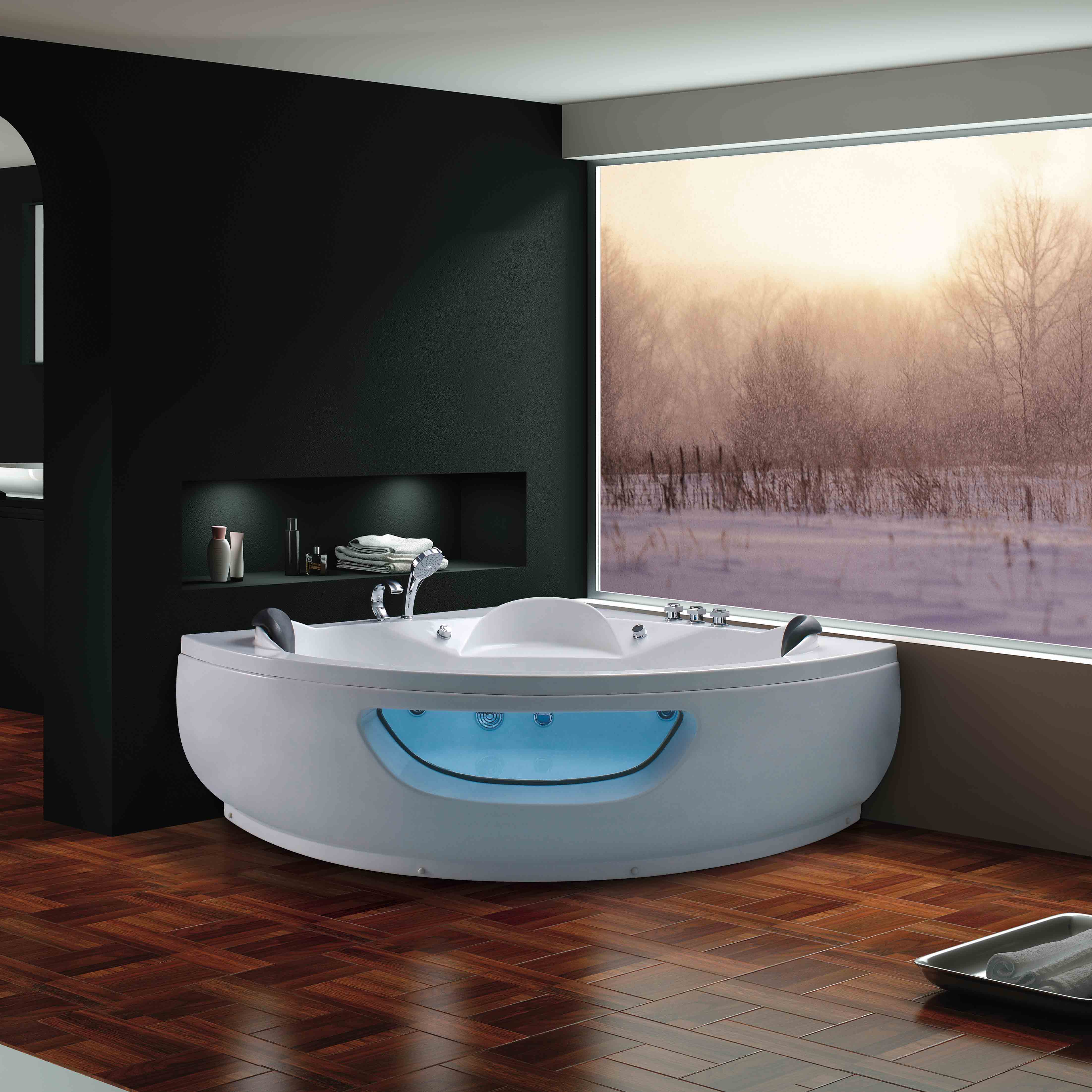 Baignoire à l'italienne avec porte vitrée pour un accès sécurisé