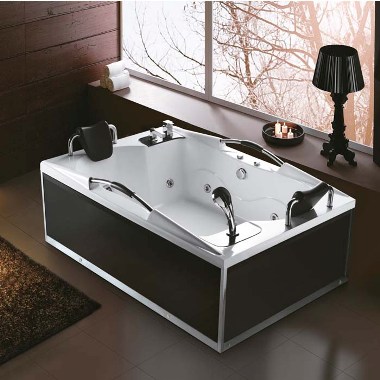 Baignoire à panneaux de verre avec douche Design de salle de bain