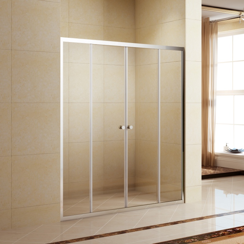 Thin Pivot Door with 1 Sliding Door and 1 Fixed Panel