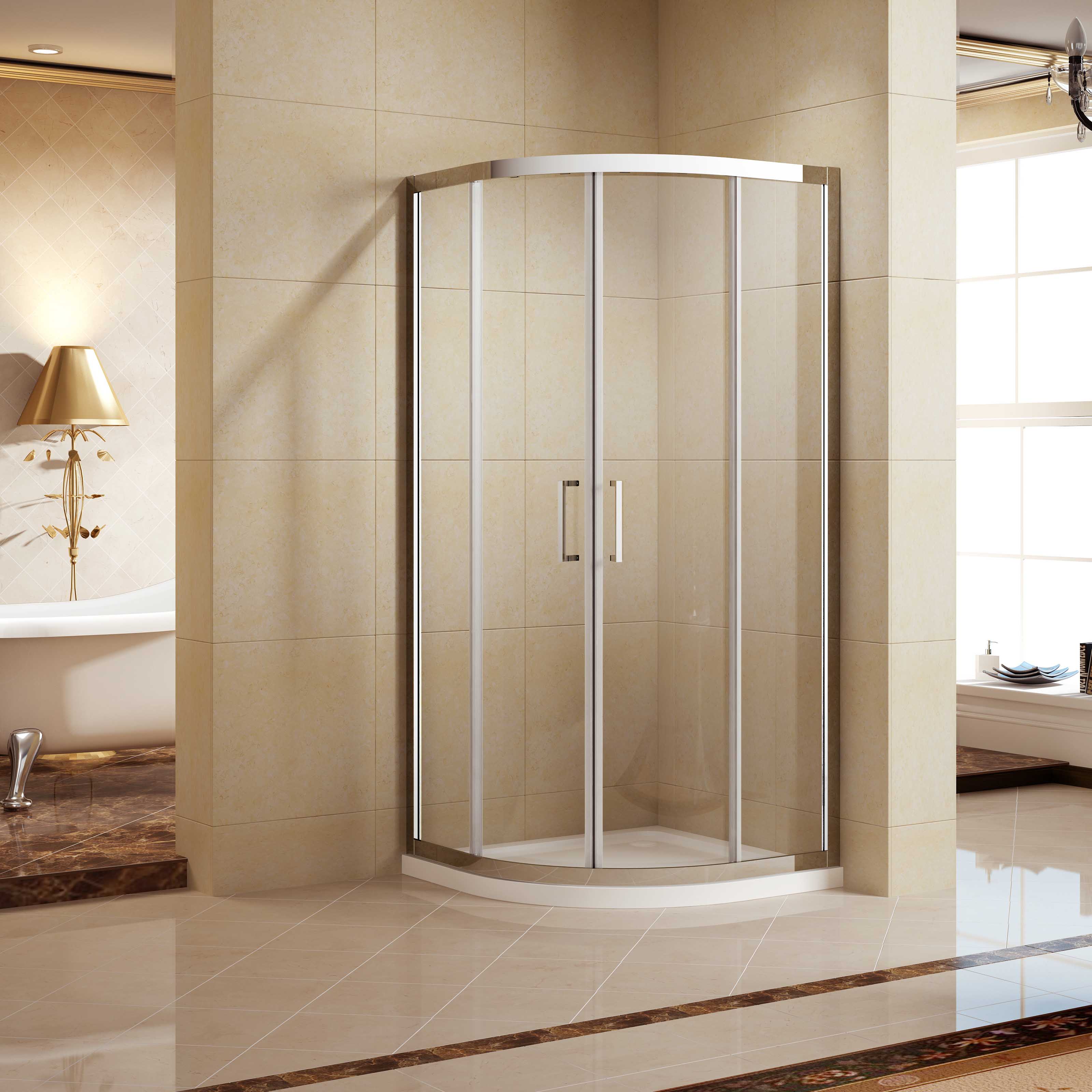 Dual Sliding Shower Door for Chrome Quadrant Framed Shower Cabin