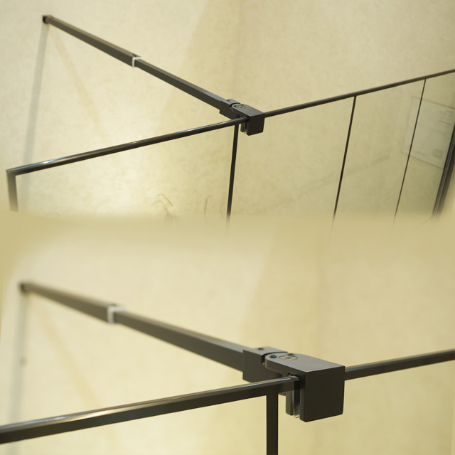 Matte Black Walk-in Semi-Frame Shower Screen with 1 Fixed Panel