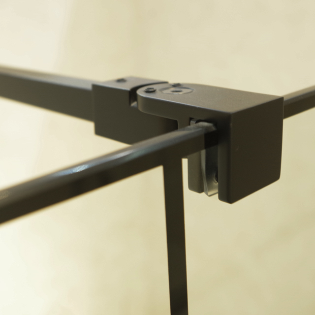 Matte Black Walk-in Semi-Frame Shower Screen with 1 Fixed Panel