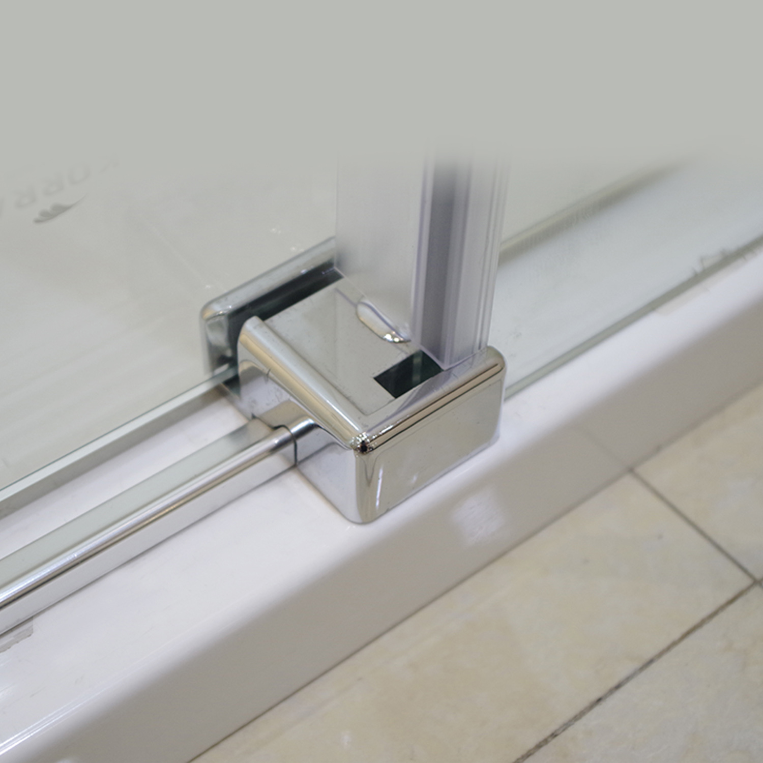 Matte Black Rectangle Frameless Aluminum Sliding Shower Bathroom