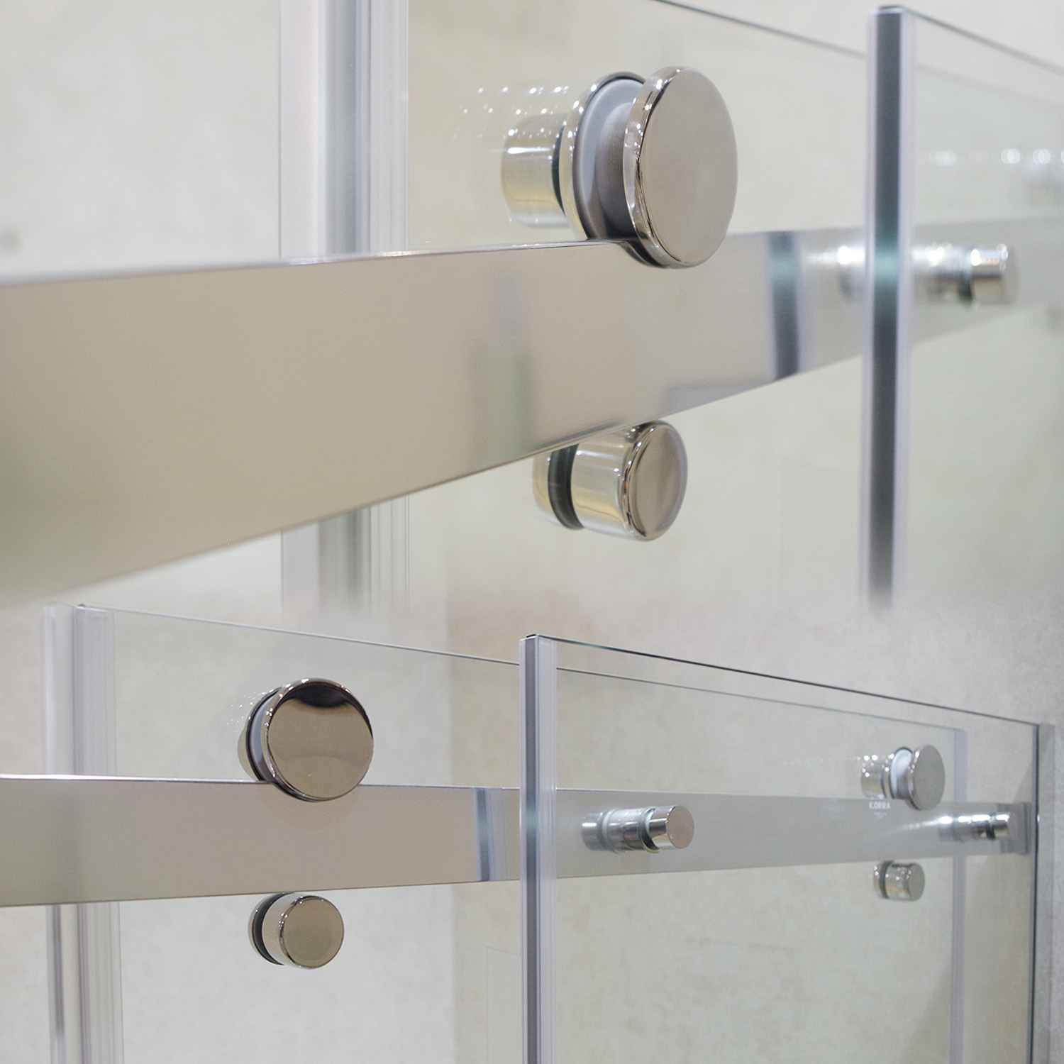 Matte Black Rectangle Frameless Aluminum Sliding Shower Bathroom