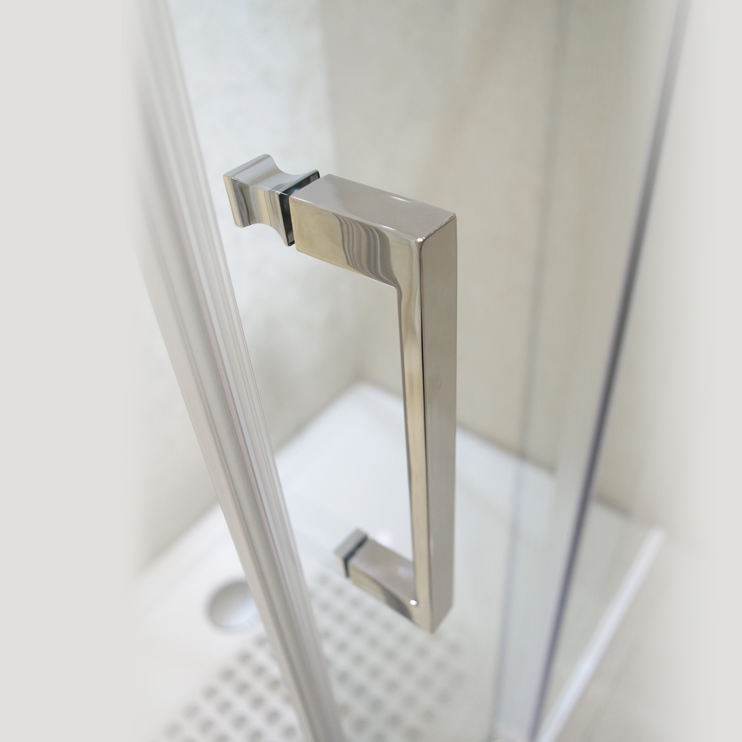 Matte Black Rectangle Frameless Aluminum Sliding Shower Bathroom