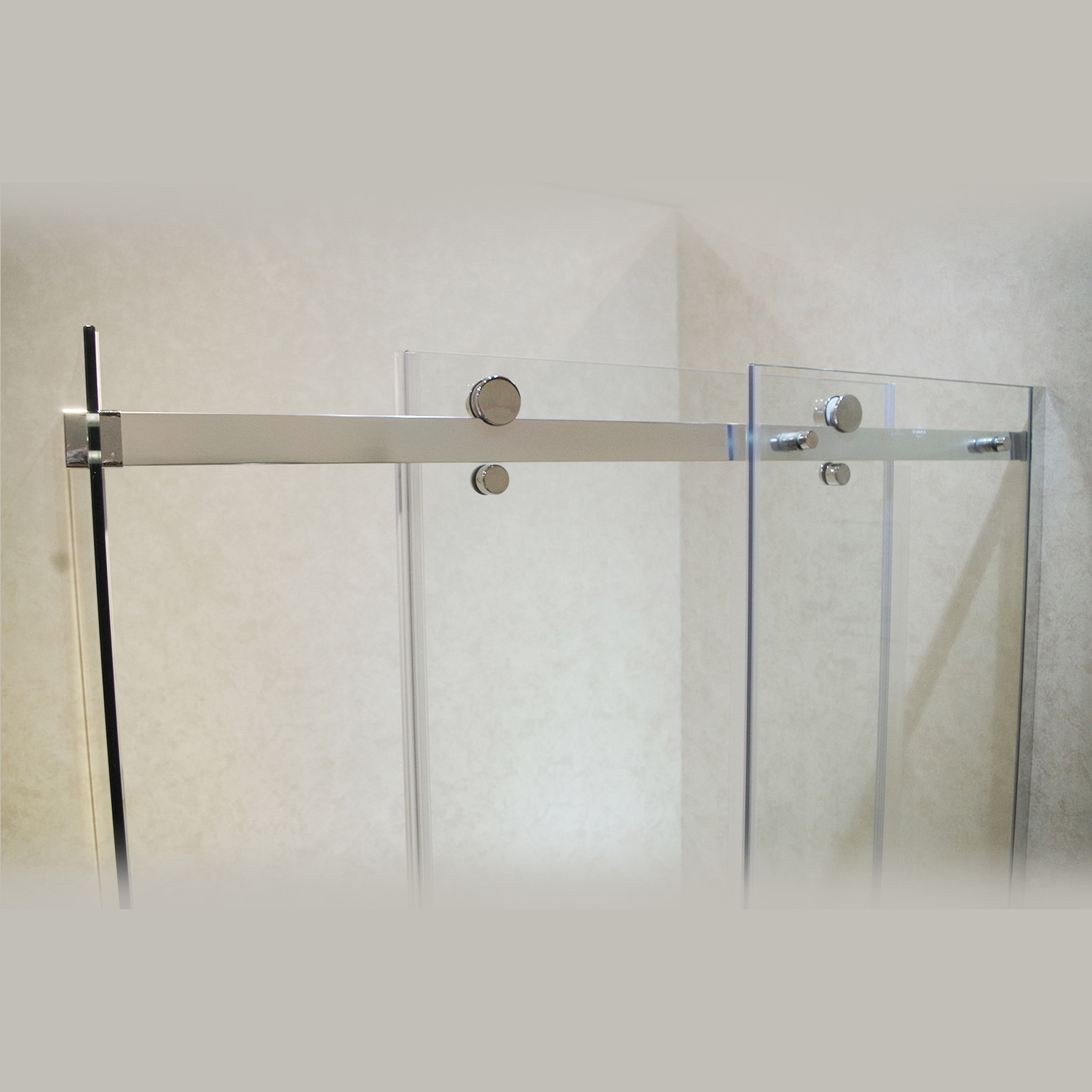 Matte Black Rectangle Frameless Aluminum Sliding Shower Bathroom