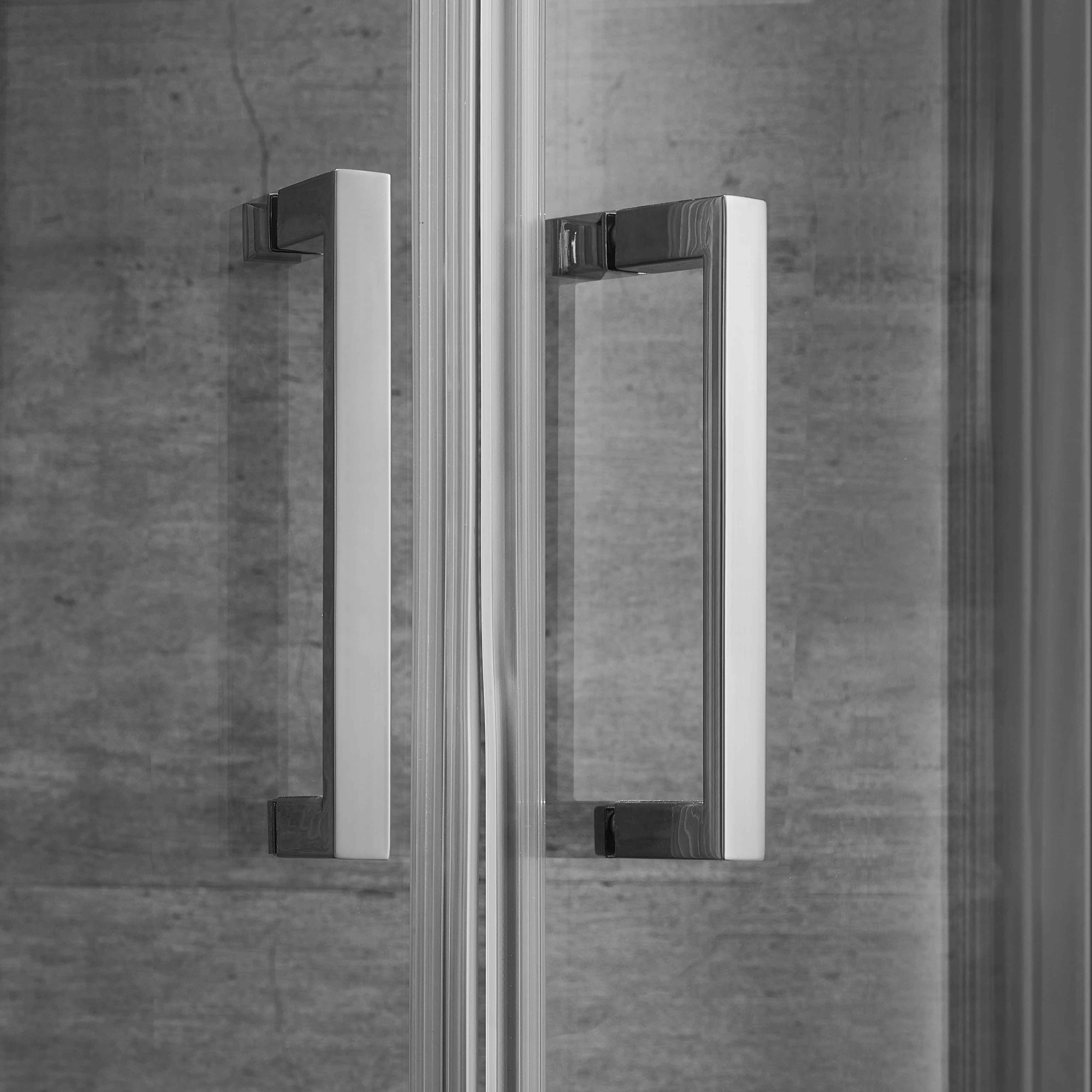 Brushed Nickel Quadrant Frameless Aluminum Sliding Shower Doors