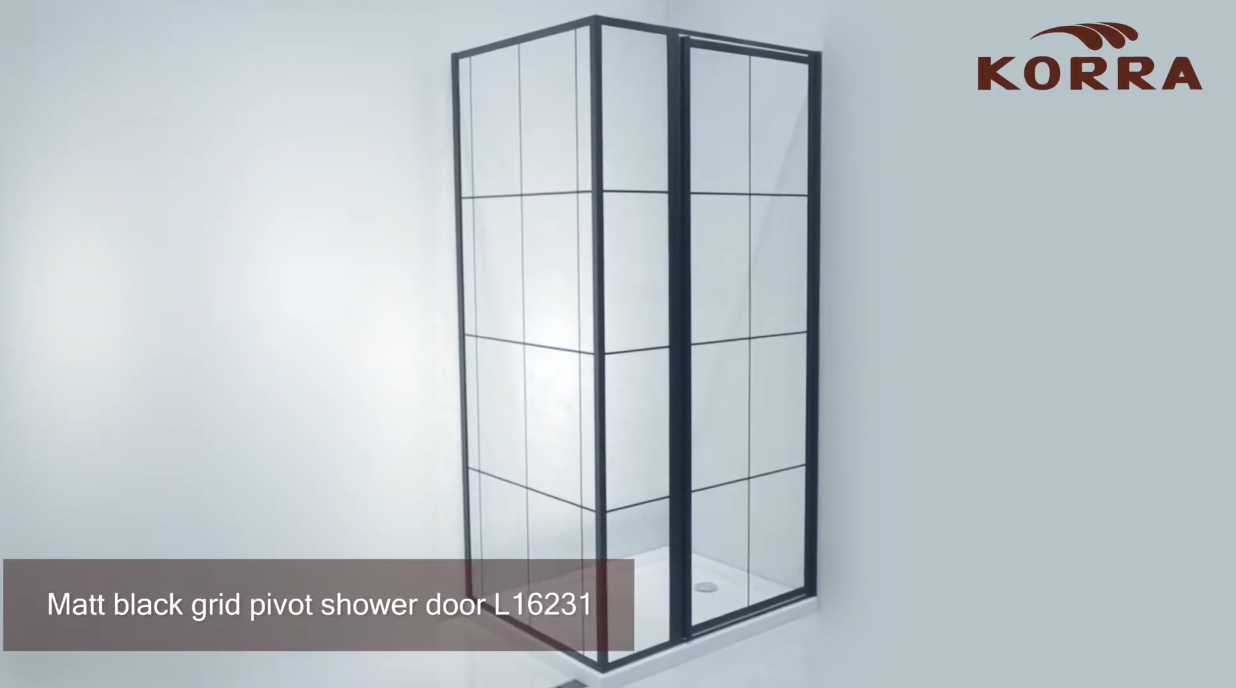 L16231 Rectangle Shape Windowpane Swing Shower Enclosure