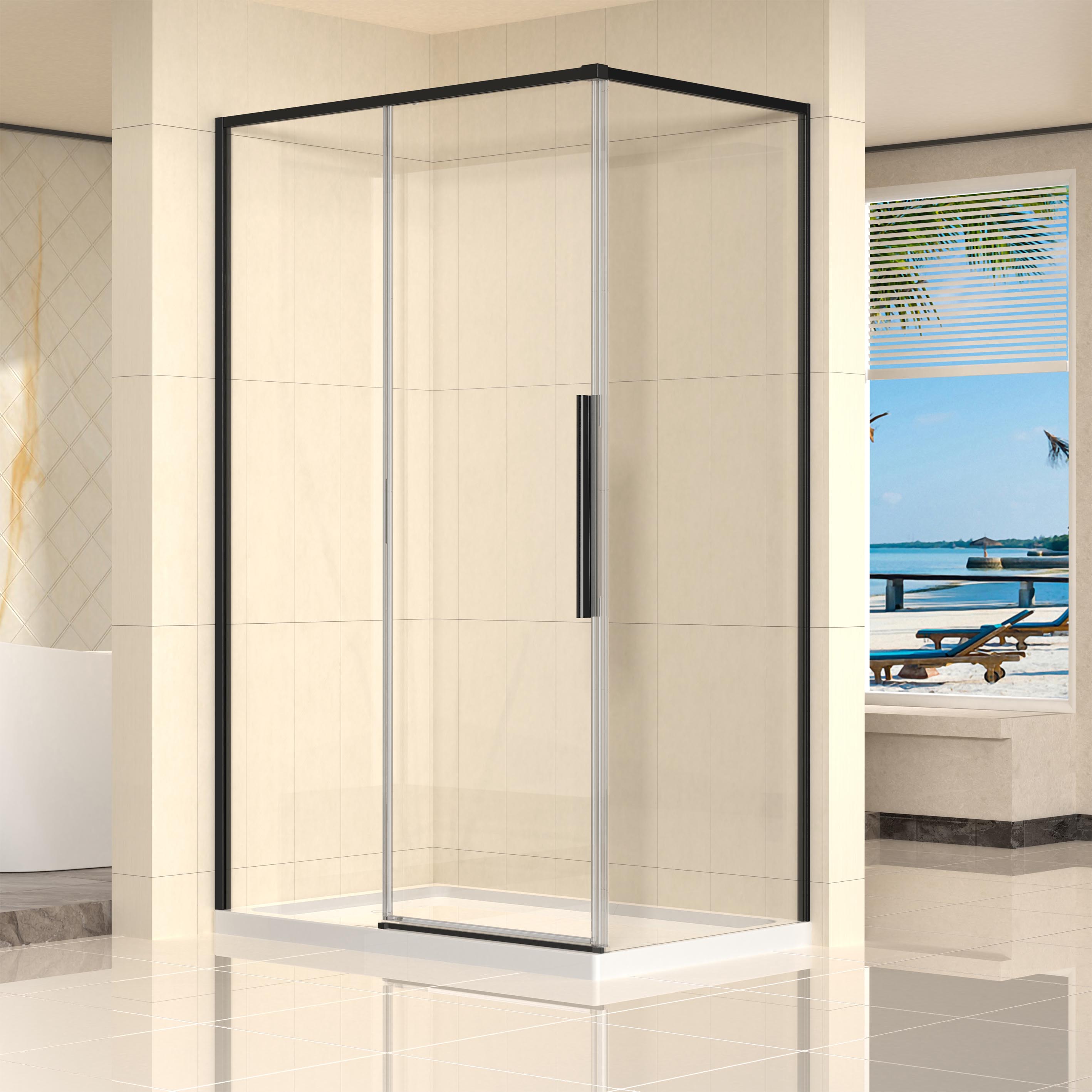 Cabine de douche rectangulaire en verre ultra-mince avec cadre