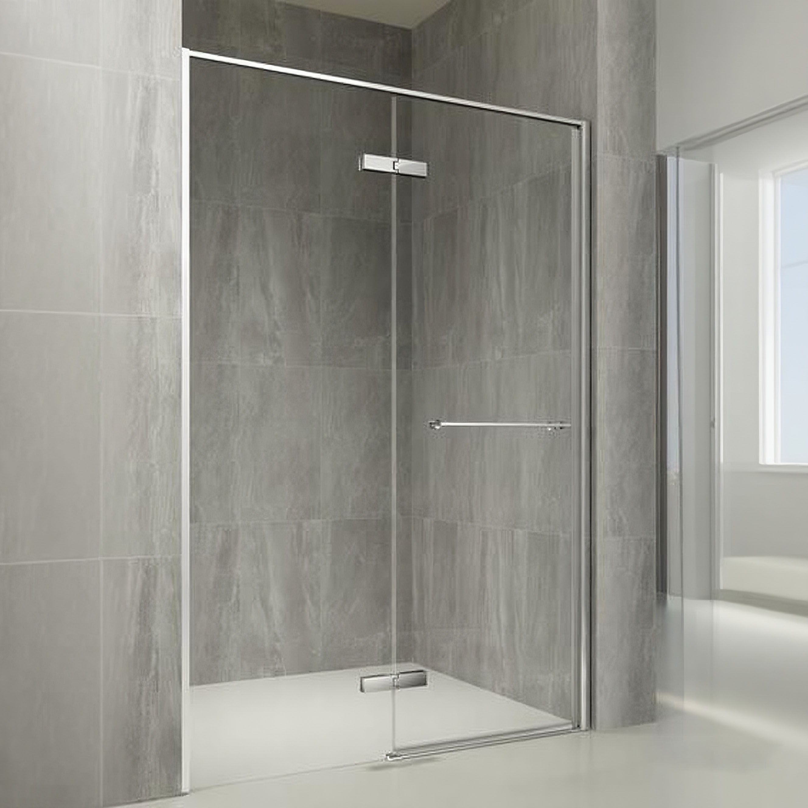 Stainless Steel Framed Glass Shower Door and Shower Panels