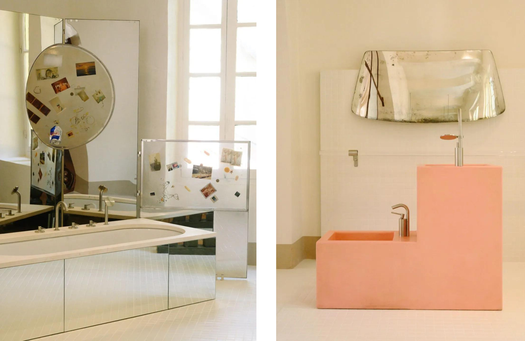 Mirror Compositions & Surreal Geometry modern bathroom design 2026