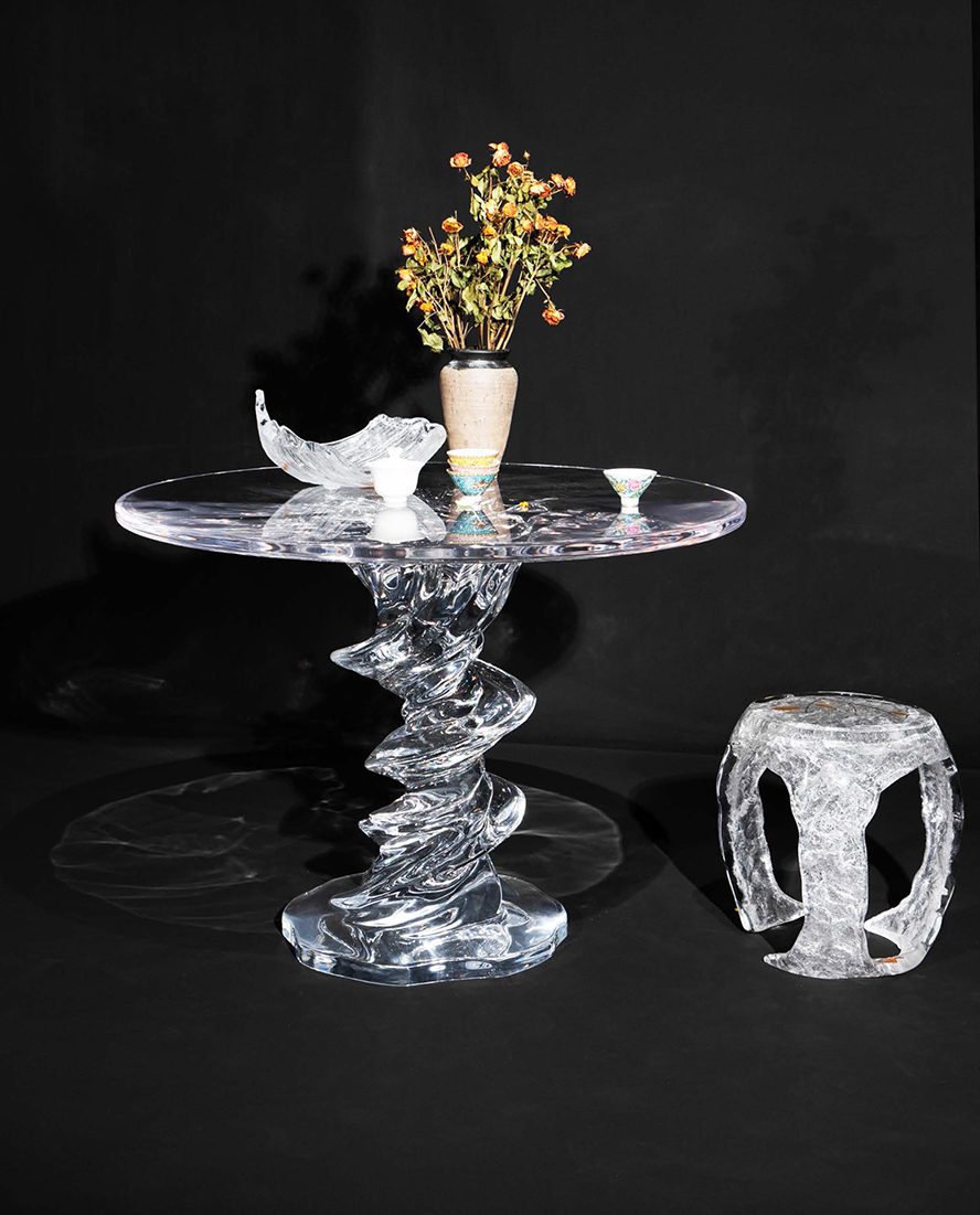 Mobilier de luxe en cristal | Grandes tables transparentes en acrylique