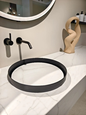Alape’s “in and out” basin creates a seamless consistency