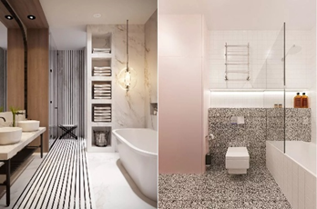 Use Pipe Covering to Build Recessed Niches - latest new trendy bathroom design tips