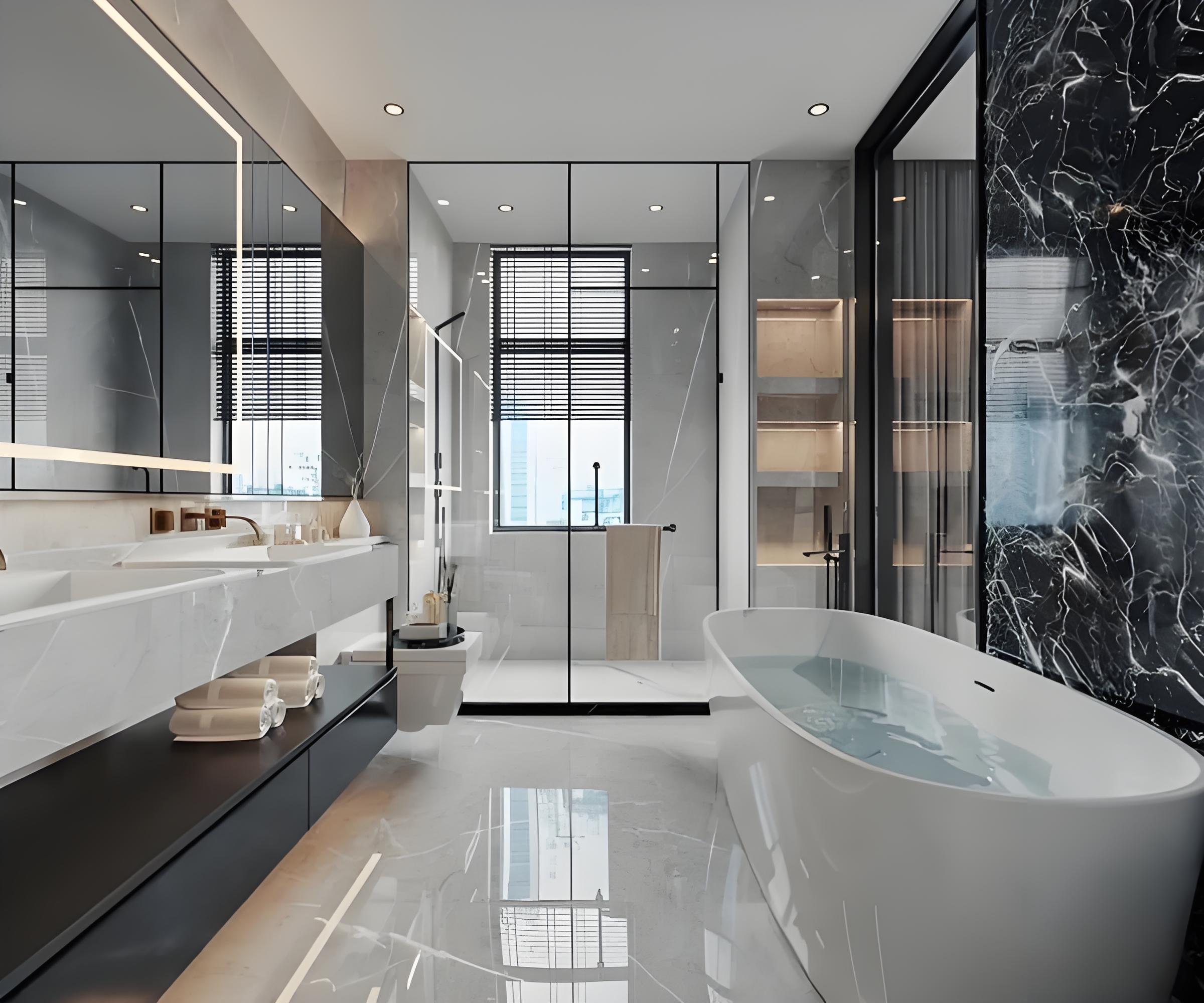 modern bathroom design wet dry separation layout