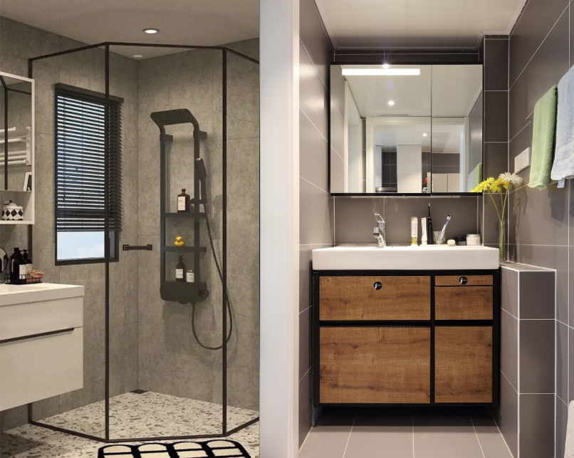 bathroom wet dry separation in shower room