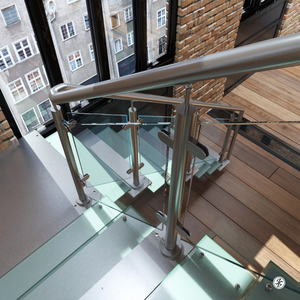 Stainless steel railing stair