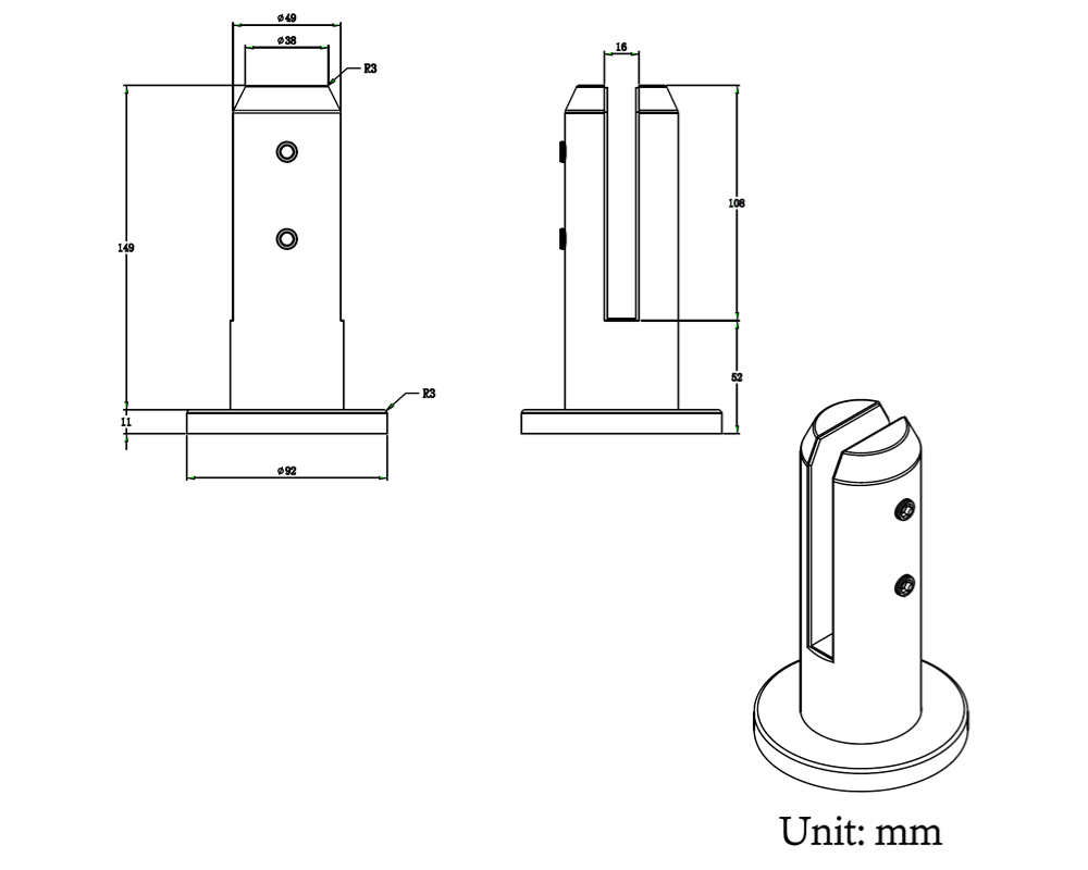 Stainless Steel Glass Spigot