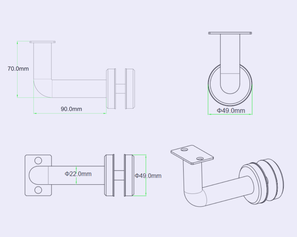 stainless steel wall rail