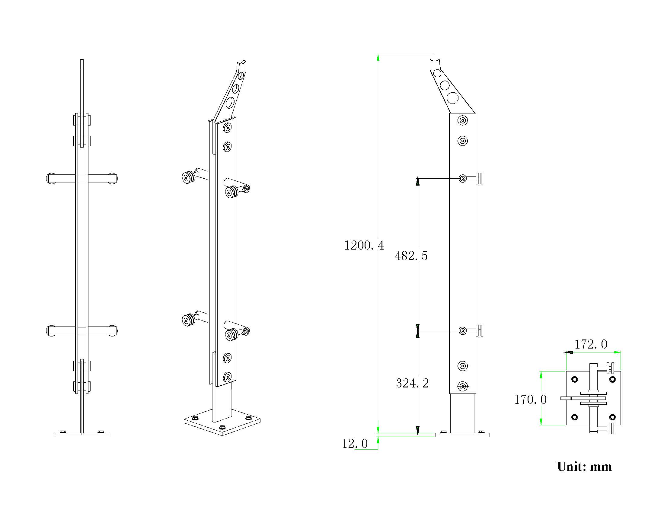 stainless steel glass railing