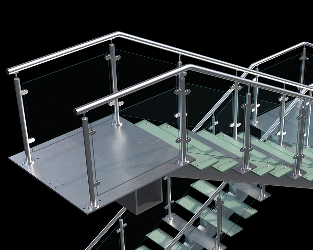 Keel Stair | Glass Railing | Integral Structure