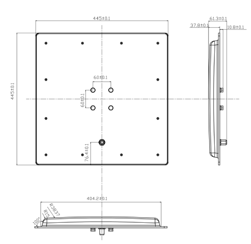高增益 12dBi 902-928MHz IP65 RFID 平板天线 N 型母头室内/室外应用
