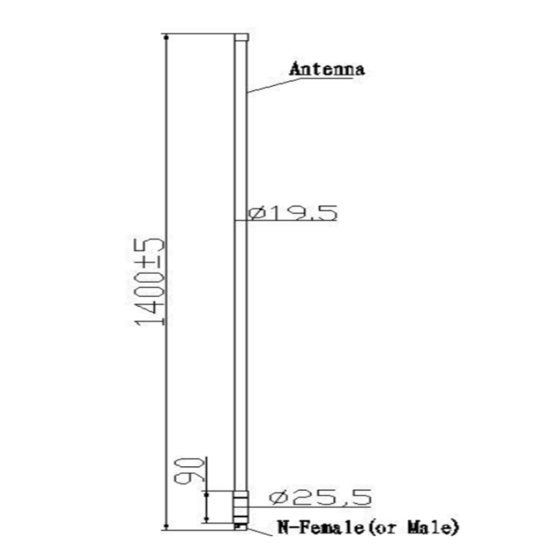 5dBi 470-510MHZ 玻璃纤维全向天线
