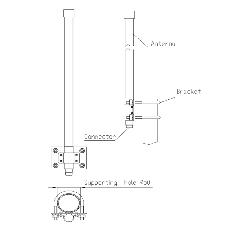 5dBi 470-510MHZ 玻璃纤维全向天线
