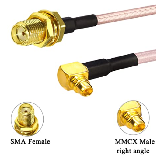 SMA Female to MMCX Male Right Angle RG316 Coaxial Cable
