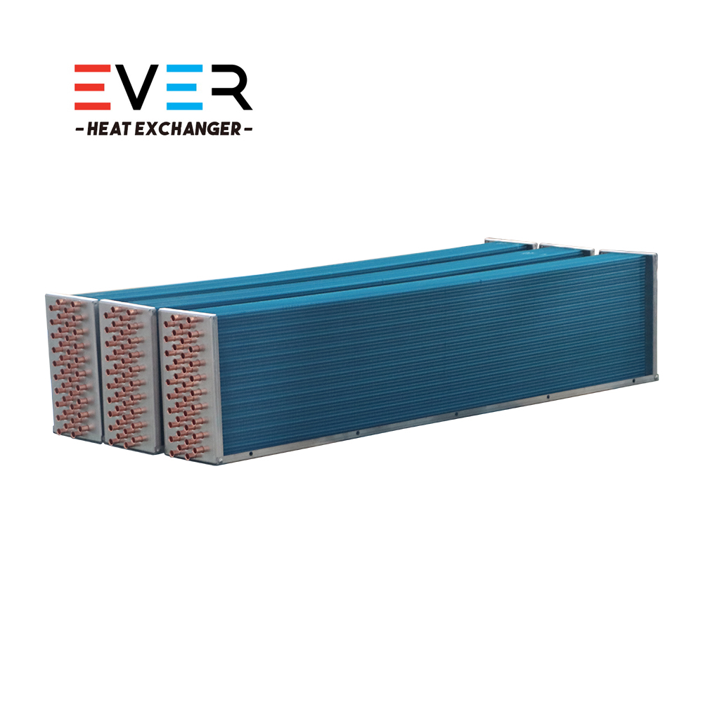 Low temperature evaporator coil for meat freezing rooms