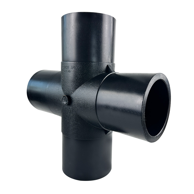 HDPE Water Plumbing System ISO DIN BS-EN ASTM GB black Straight Cross2