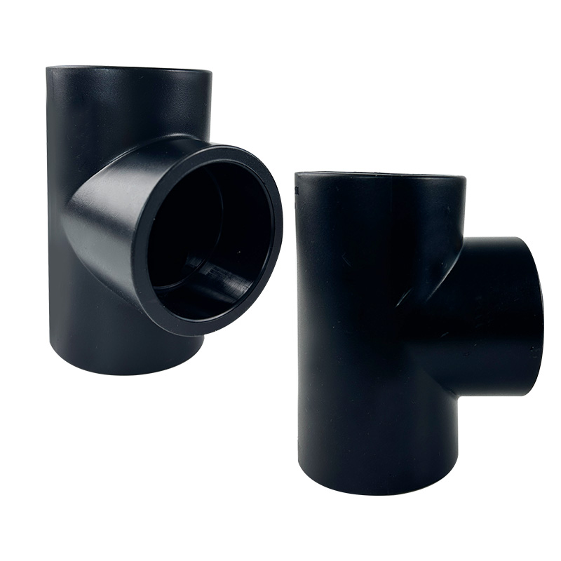 HDPE Water Plumbing System ISO DIN BS EN ASTM GB black 90°Equal Tee 3