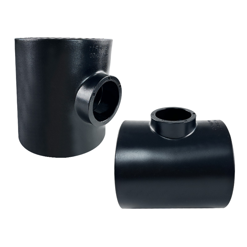 HDPE Water Plumbing System ISO DIN BS EN ASTM GB black 90 Reducing Tee 8