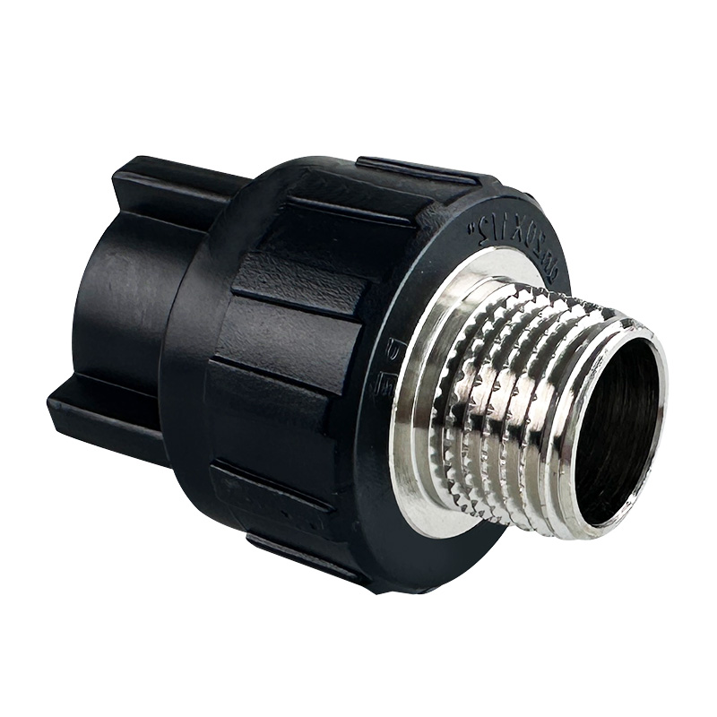 HDPE Water Plumbing System ISO DIN BS EN ASTM GB black Male Coupling(Copper Thread)1 4