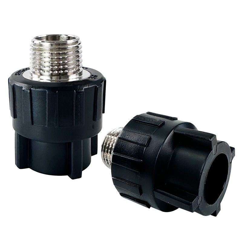 HDPE Water Plumbing System ISO DIN BS EN ASTM GB black Male Coupling(Copper Thread)1 6
