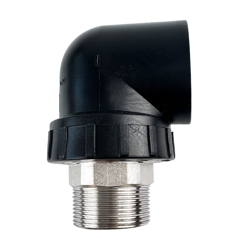 HDPE Water Plumbing System ISO DIN BS EN ASTM GB black Male Elbow (Copper Thread)II 8