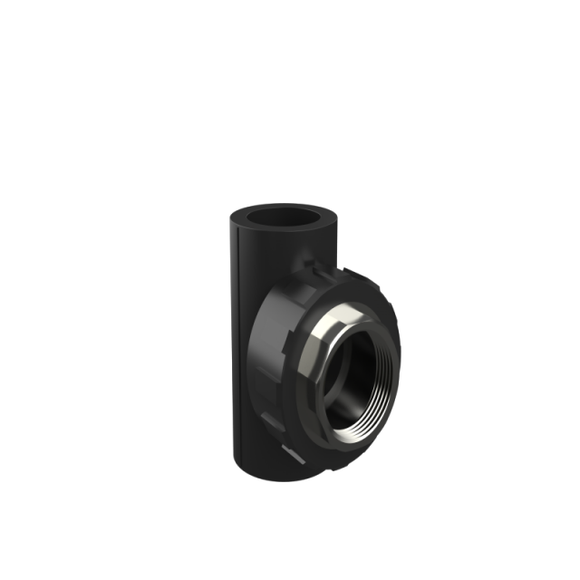 HDPE Water Plumbing and fitting System ISO DIN BS-EN ASTM GB black hdpe female TEE copper thread (2)