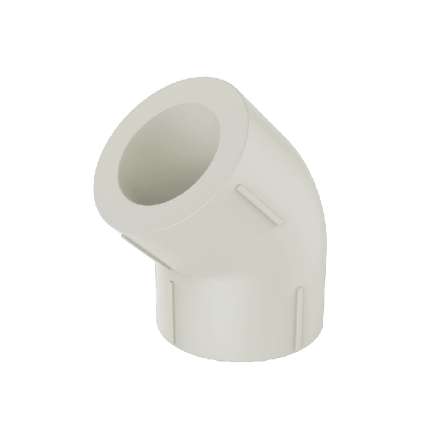 PPR Conventional Domestic Water pipe and fitting white gb iso 45° degree Elbow