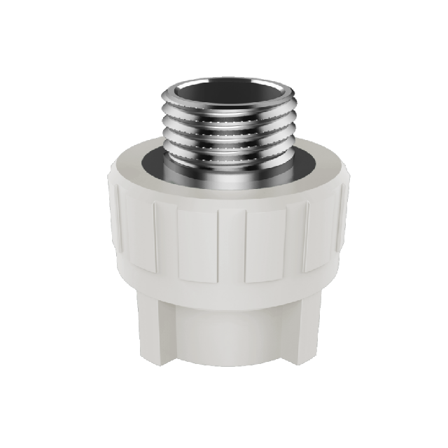 PPR Conventional Domestic Water pipe and fitting white gb iso  male coupling copper thread