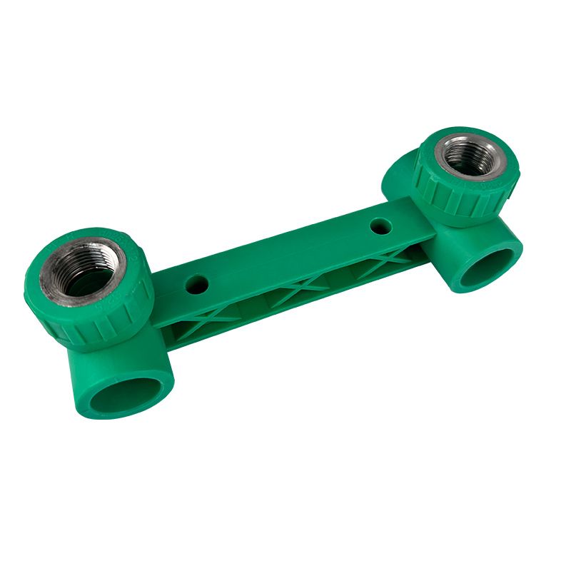 PPR WATER PIPE AND FITTING ISO DIN GB ASTM GREEN WHITE PPR DOUBLE FEMALE THREAD TEE WITH SEAT
