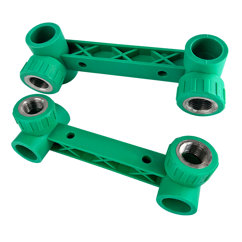 PPR WATER PIPE AND FITTING ISO DIN GB ASTM GREEN WHITE PPR DOUBLE FEMALE THREAD TEE WITH SEAT 4