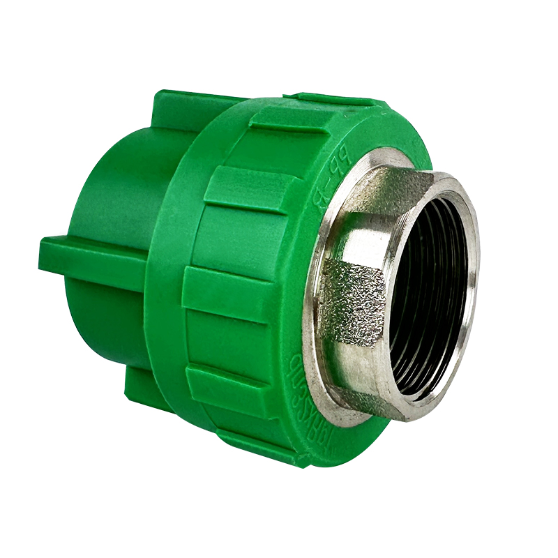 PPR WATER PIPE AND FITTING ISO DIN GB ASTM GREEN WHITE PPR FEMALE COUPLING COPPER THREAD 2-2