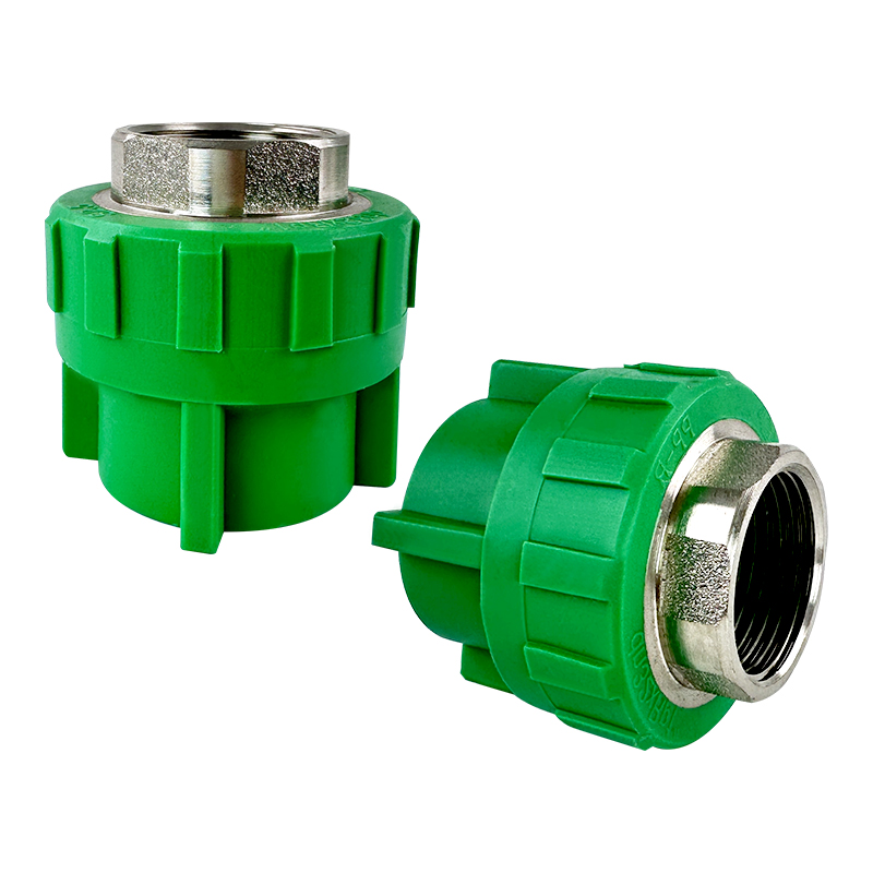 PPR WATER PIPE AND FITTING ISO DIN GB ASTM GREEN WHITE PPR FEMALE COUPLING COPPER THREAD 3
