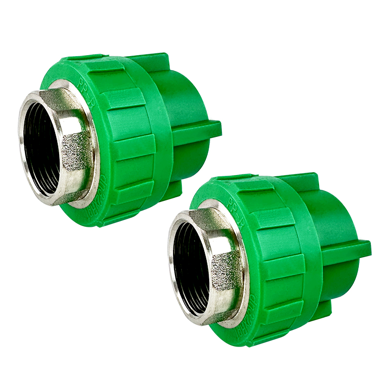 PPR WATER PIPE AND FITTING ISO DIN GB ASTM GREEN WHITE PPR FEMALE COUPLING COPPER THREAD 5