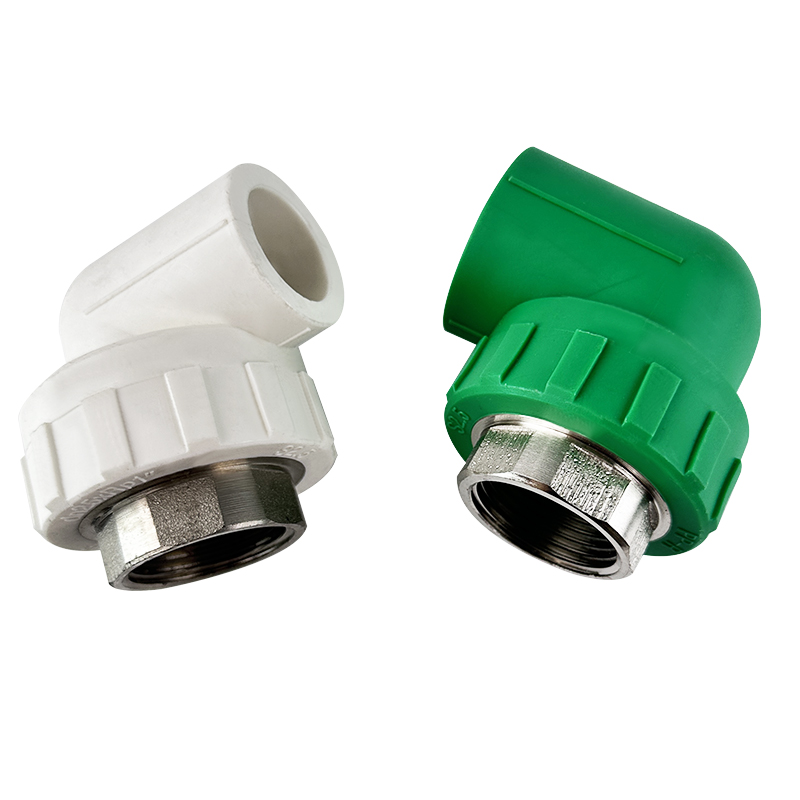 PPR WATER PIPE AND FITTING ISO DIN GB ASTM GREEN WHITE PPR FEMALE ELBOW COPPER THREAD 34